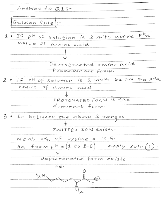 Golden Rule If PH of solution is 2 units above Value o Deprotonated amino acid 2 IFpH of Soutn is 2 unts below the pKa PROTON