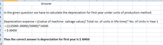 Answer N 3 In the given question we have to calculate the depreciation for first year under units of production method 5 5 7