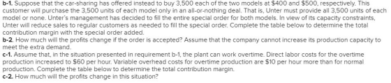 b-1. Suppose that the car-sharing has offered instead to buy 3,500 each of the two models at $400 and $500, respectively. Thi