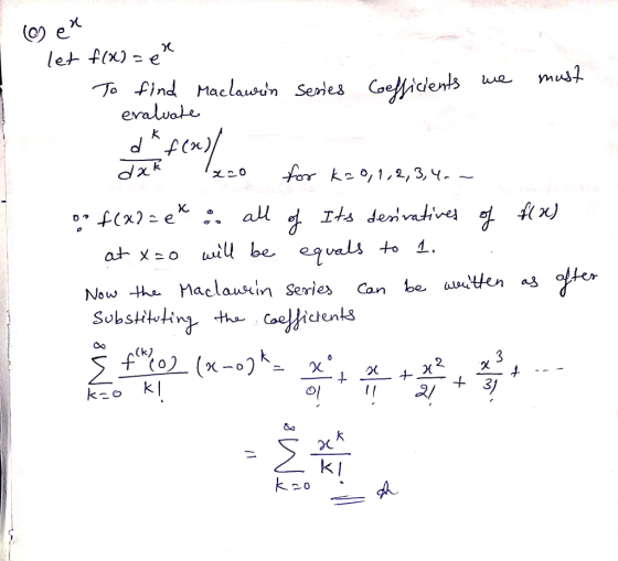 (on e e mus1 To find Mac, aurin Senes Coe hicie d *p(x) n az olter Now Maclausin Series Can be u 잇 kI 20