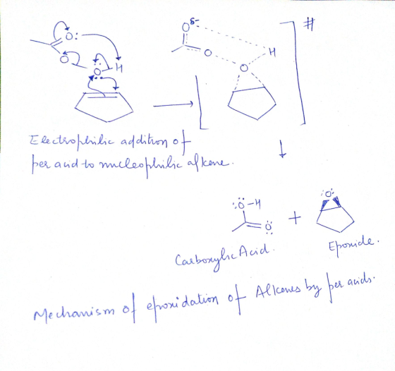7 # H Electrophilic addition o per and to nucleophilic aftene. :6-H Carboxylic Acid. Eposite Mechanism of epoxidation of Allc