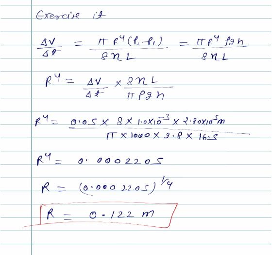 Exercise it | AV = IT RY (PP) SNL = TRY fg h SRL A R= AV XONL C at tegn R4 - 00sx 8 x boxió x pipoxlorm IT X 1000 x 9,8 x 16