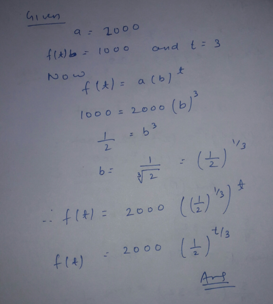GIun a 2000 flAbT00 o and t 3 NOW t a (b) f (A) 11 3 1000 52o00 (b 63 11 13 () =(+) t : 2000 t/3 2 o 00 A b