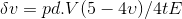 \delta v= pd.V(5-4\upsilon )/4tE