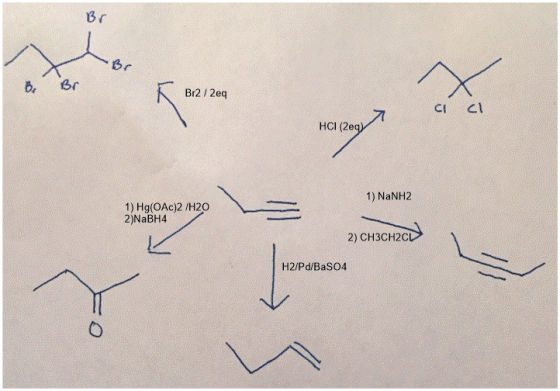 Bo 2. Вг Br2/2eq - CI HCI (2e) 1) NaNH2 1) Hg(OAc)2 /H20 2)NaBH4 2) CH3CH2CD H2/Pd/BaSO4