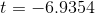 t=-6.9354