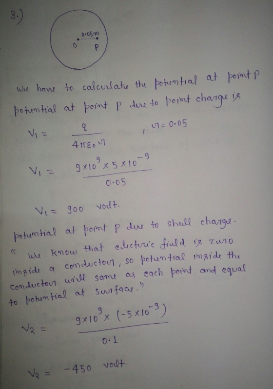 0.05T uke havu to ㅑotuntial at point P トotunh hal at トc int P clue to point chatqu calculate th U1:0.05 0.05 Vi= goo volt. ps