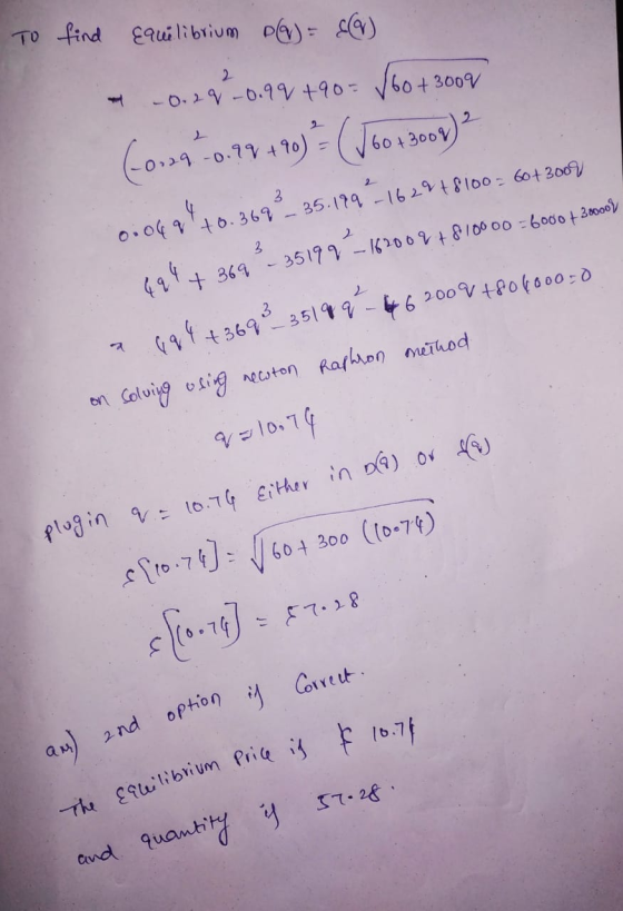 To find equilibrium (a)= {(V) 2 -0.29 -0.99 +90= √60 +3009 (0,24 -0. -0.99 +90) 190) = (Joo 160+3009 3 3 0.068 +0.36% – 35.19