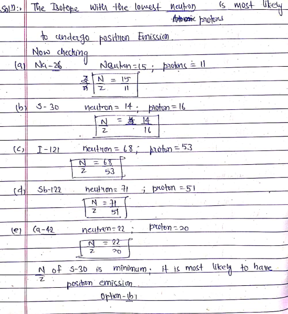 likely son: The Isotope with the lowest neutron is most Apborac protons to undergo position Finission Now checking Call Na-26