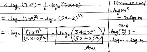 16 3. loga (928)- 5loga(5%+2) = loga (7204 - boy, (5x+2) = loga 62203 felog. 343434 (5x+29176 (5x+2976 Am Formuls uped logm