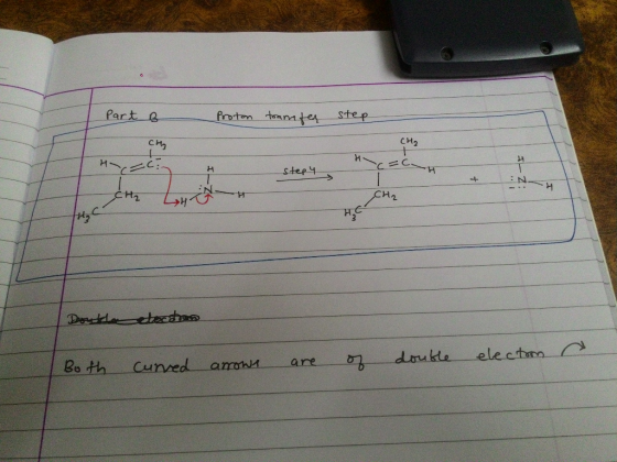 Part B Proton tanates tep CH2 CH2 CC H Stepy N- CH2 Ddectechas electm doukle are Bo th Cunved amanA