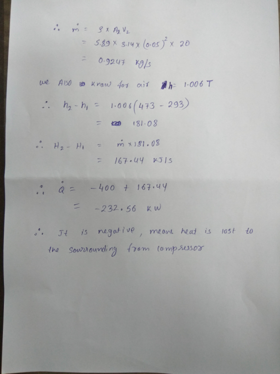 5.89 x 3.14 x (o-os) x 20 0.924 .. h2 -h, 1006 (413 293) 181.08 Q -400 + 167 , чу 232.56 KW J is negoi ve meont heat is 0st