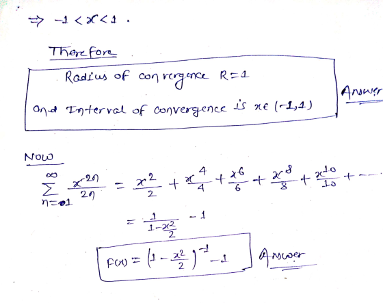 -> <ar< Thore for Radius of convergence REI and Interval of convergence is re 1-1,4) Anower Now 4 8 202 ars ato + xon 아 + + f