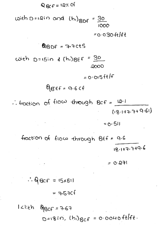 QBCF = 12%, CT with O-lain and Chilgor - 30 1000 -0.030 Ft/ft .QBbf = 77cts with D-15 in fchi)gef - 30 2000 = 0.015 ft/f 48€f