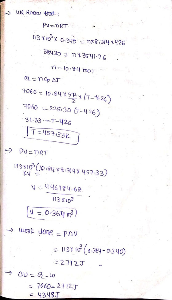 - We know that PuanRT. . . . 113 x103 x 0.340 = 148,314 x426 38420 = 1x3541.76 : . n=10.84 mor a-nep. AT 7060 = 10.848 58 x 4
