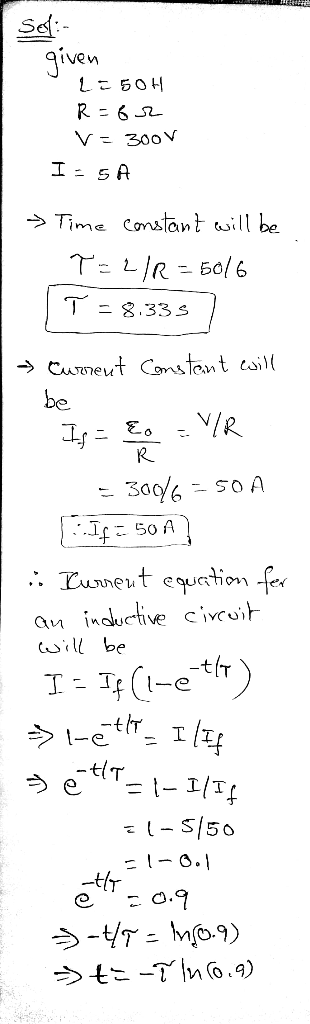 Time Constant will be 二8.335 be an inductive civco