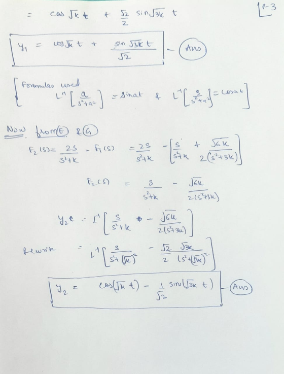 = cos Jkt & S2 sinJak t 1 . sin 52 Formulas P {als on a small a la fecond ma . Cosat Now frome & G 18)= 25 - fils) stk = - 23