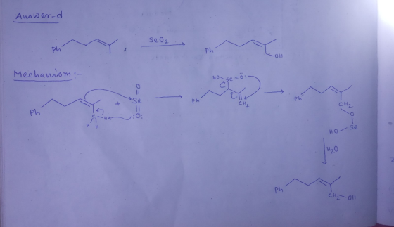 Answer-d seo2 ph Ph Mechanism: HO50-03 + Se си, CH₂ SHO: Hose H2O CH₂ OH