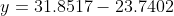 y = 31.8517 - 23.7402