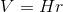 V= Hr
