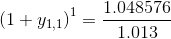 (1+ 41,1) = 1.048576 1.013