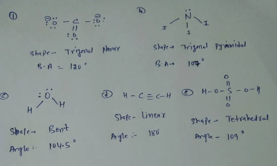 11 I hape-rigmd Pyr1da! Shape Trignal Phmar B.A- B.AS lao O 0. H-0-5-0-H H-CE-H И efe- inear ape Tetrahedtat Shale Bent 188 P
