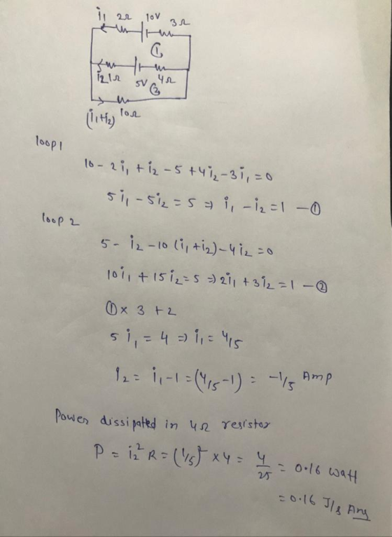 Tov 32 12 12 4. SV loop! 10- 2i, tiz -5 +42-3%, = 0 59,- 512=5&i, -i2=1 - 0 loop 2 5-12-10 li, tiz)-42 = 0 10i, + 1512=5211 +