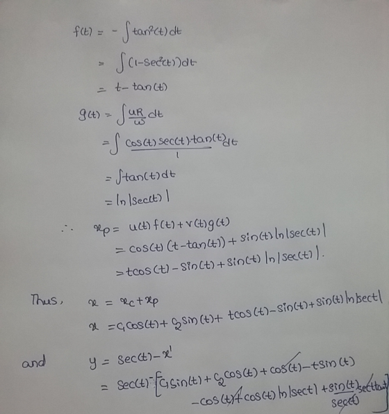 f(t) = - Stant) ot Sci-Sect)dt - t- tanct) get) = furdt - S cosct) sectt) tanlast = Stanctdt = Insect) I Rp= uct) f(t) + v Ct