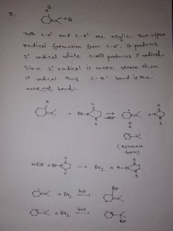 FO Both ch and c-42 are allylic. But after radical formation from call, it produces, 2 radical while che produced i radical