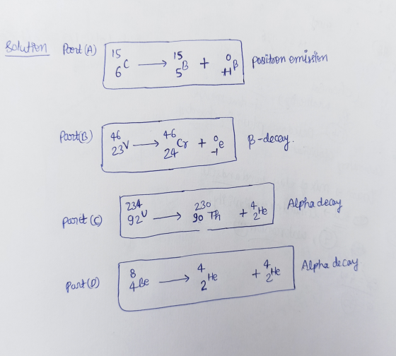 solution Port (A) 115 15 0 position emission 60 58 t XB Part 6 46 O 46 23V Crt 24 el B-decay - 230 4 Alpha decay parato 234 9