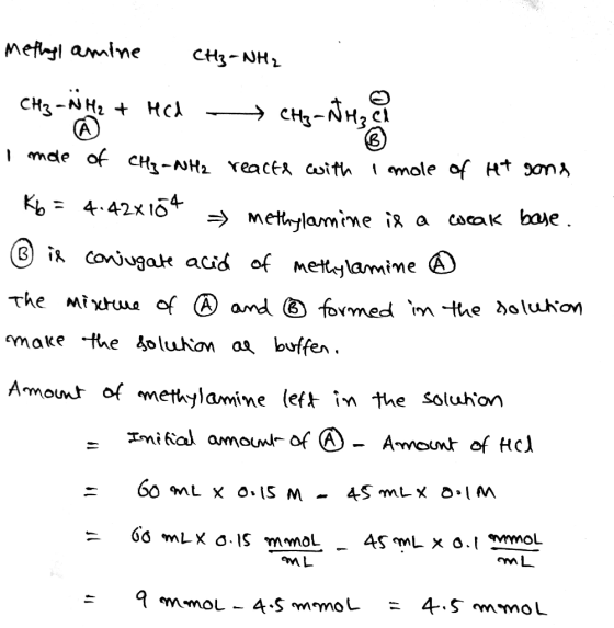 metyl amine CH3-NH CH3-NH2HC CH-M3Ci | mde of CH-NH2 Teacea Cuith Ko=4.42x14 metylamine ix a CACOK baje . 3 i Conjugak acid o
