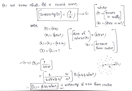 (a) we know that, a sound wave in watt, (n) -(oka in nm) G =| distance