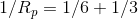 1/R = 1/6+1/3