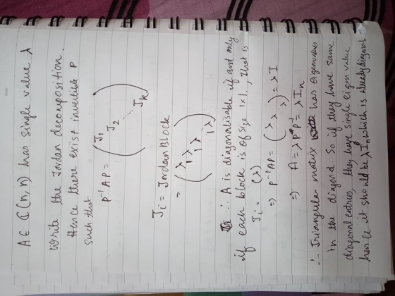 Ac C(n/ r) han single value λ terb the Tdan dcposi tion JiJroon bl ock A is duagmalisabl and on i- (x) 스 Duangular have same