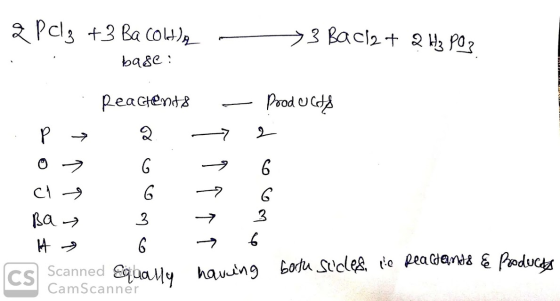 Рcl, +3 B4 Col+), 23 Bacl2 + 2H; Рог base: . Reactents — Pвоd од . Р - 2 — — o - G , в с 5 6 — 7 с ka - 3 2 3 4 - 6 - 4 cs Sc