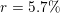 \small r=5.7\%