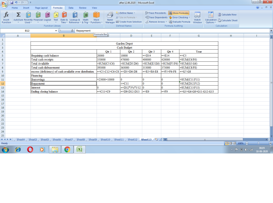 х ? X 123 fr Σ Calculate Now 7 after 12.06.2020 - Microsoft Excel Cin Home Insert Page Layout Formulas Data Review View Pa De