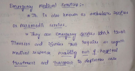Emergency Medical Servius iam regra & Th is also known as ambulare services og paramedit serius, & They are Enugency services