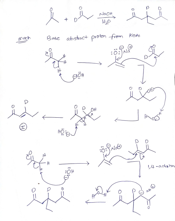 O از است Naoh mech Base abstract proton from Keto م° مع N > H OH و ٹریلر OH hos (ط) HÖ ده D 0 04 ab در 14 - addition 0 م sOH
