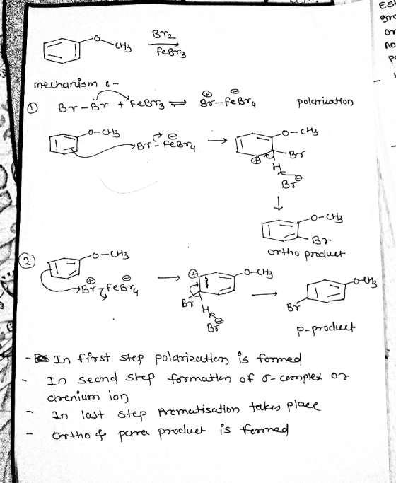 WALL Est Br2 no febra ne mechanism &- lo Bar-Br + Febrz sr-febru polarization o-c43 a Brc rebru → IT TO go Br Bye -o-cH3 Tor