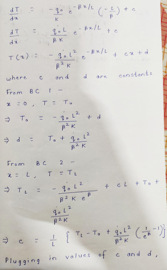 dI dT -406-82/1 () + .. gol e Bx/L te = 212 BK T (2) I - 2012 -Ball, at cat de where and d are constants From BC I - x = 0 T
