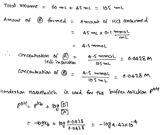 Tofal volume 60 mt 45 mi l0S ml Amont of foxmed A mount of HA oMumed 1 17 mL 4.S mmoL Concemtakon of (A) left insoluhon 4Smmo