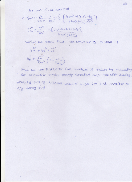 for one é, we know that <Hso>= e t t (5(J+1) - l(+1) -3/47 81 to me Lecl+D (1+2) na E = En n[J(J+1)_d(2+1)-3/4) leti) (l+/) F