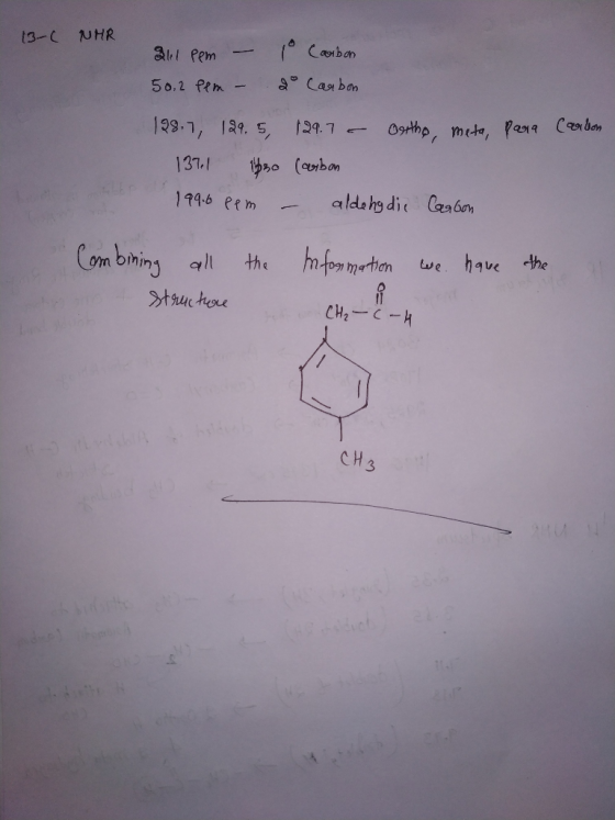 13-1 NMR 21 pem - 1 Carbon 50.2 pem - do Carbon 128.7, 129.5, 129.7 - Ortho, meta, para Carbon 1371 1830 Carbon 1996 eem - al
