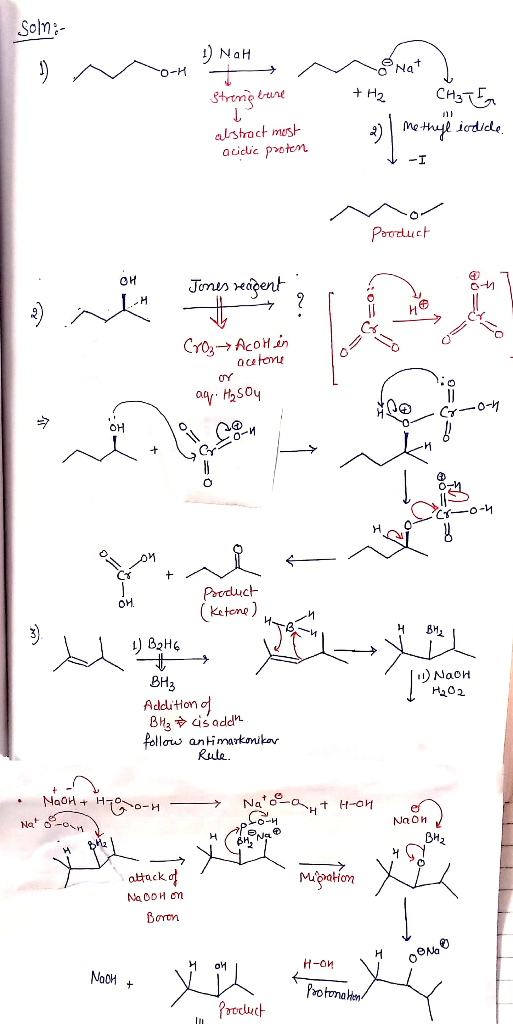Some 1) NaH aciclic pootem et Cs CrOg→ AcoH.in Ketene B2H6 BH H202 AcddutHo llow anHmarkamikor -너 Na On atback eNa 서얘 H-0년 Na