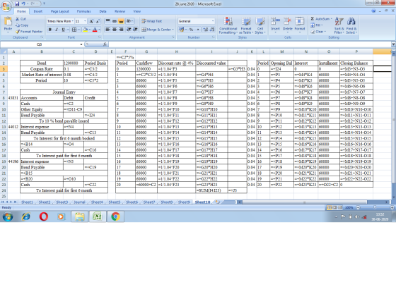 х Cla 28 june 2020 - Microsoft Excel Home Insert Page Layout Formulas Data Review View X 4 Cut Times New Rom 11 A A 2 Wrap Te