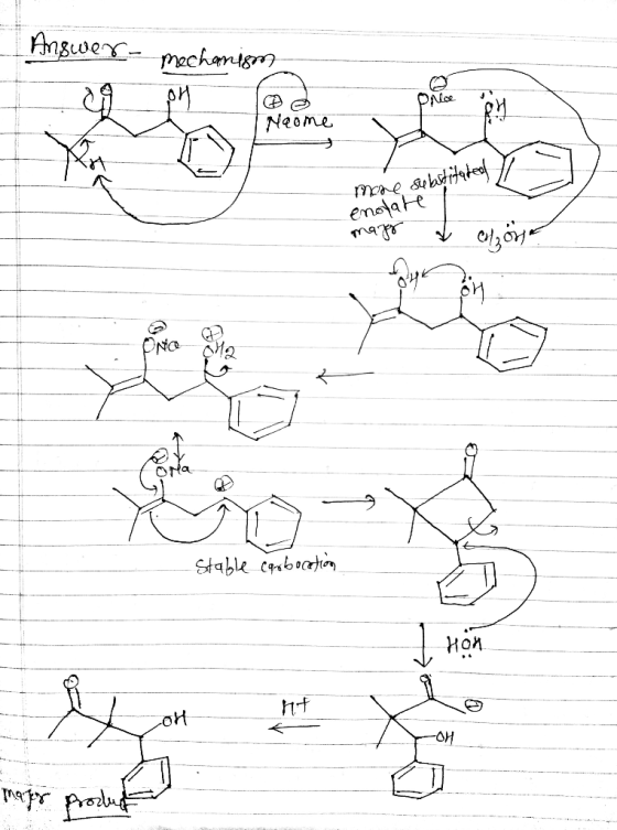 Answer- mechanism NI Neome more she best itadeol enotate கடகம் stable carbocation ht He