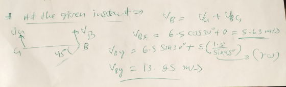 + Hit the given instanta JB Mkc, a va D SA B = R G 450 VBx 6 is cossuto=5.63 mis = 6-s Sinzoots lis vey = 13. gS HUS