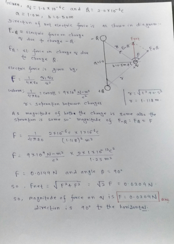 Dinecton ceisashoun in diagm Aute chae & Fnet ช: Set0sqt,on between changes A s magmitude os bethe the cha is Same aio the 7T(111)2 m 2 1-2 5 m2 F0 0144 N and angle f force ona/ isF_6204NİAwc so, mag nitude o lirection s 4 0 to the homi3ontal