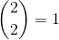 \binom{2}{2}=1